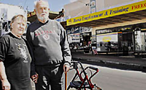 Ruth and David Haig outside the Art Deco building that will go to make way for the new IGA store in Kyogle's main street. Ruth and David Haig outside the Art Deco building that will go to make way for the new IGA store in Kyogle's main street.