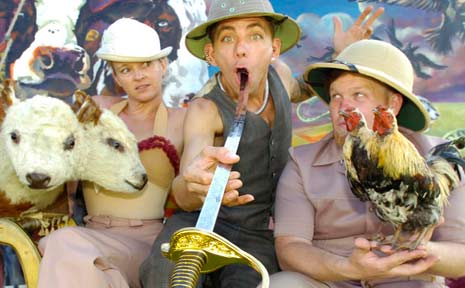 Zoe the Painproof Girl, The Space Cowboy and Gordo Gamsby get ready for the Norco North Coast National Show. Zoe the Painproof Girl, The Space Cowboy and Gordo Gamsby get ready for the Norco North Coast National Show.