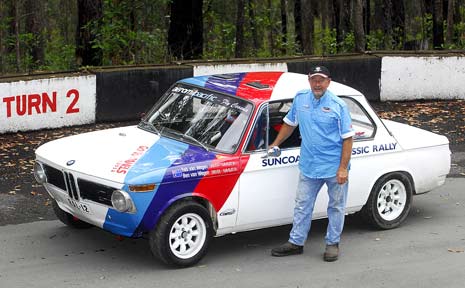 NOOSA HILL CLIMB: Rob pictured with his 1968 BMW 2002 Ti in 2007 at Noosa. NOOSA HILL CLIMB: Rob pictured with his 1968 BMW 2002 Ti in 2007 at Noosa.