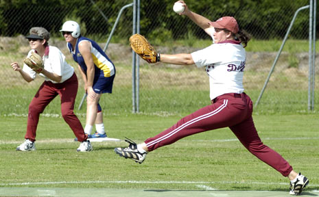 IN FULL STRIDE: A file photo of the Dodgers’ Sonia Pope on the mound in a Far North Coast Softball womens game. IN FULL STRIDE: A file photo of the Dodgers’ Sonia Pope on the mound in a Far North Coast Softball womens game.