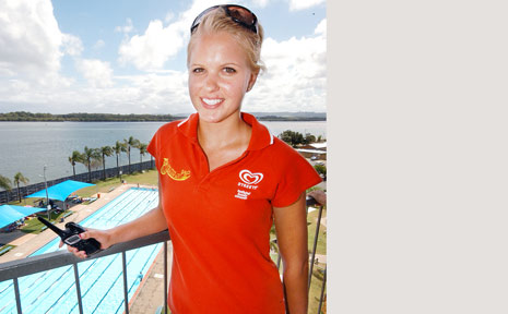WATCHFUL EYE: Andrea Dziwenko gets a birds-eye view at the Ballina Waterslide. WATCHFUL EYE: Andrea Dziwenko gets a birds-eye view at the Ballina Waterslide.