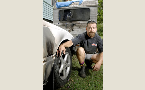Mick Swift was still in a state of shock yesterday over the torching of his car in the yard of his Lismore home early on Monday morning. Mick Swift was still in a state of shock yesterday over the torching of his car in the yard of his Lismore home early on Monday morning.