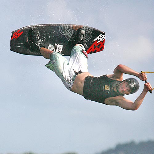 Corey Bradley in action at the Suncoast Watersports park at Bli Bli. Photo: Barry Leddicoat/180808 Corey Bradley in action at the Suncoast Watersports park at Bli Bli. Photo: Barry Leddicoat/180808