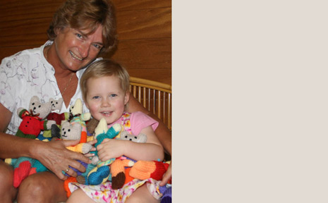 Julie Baines, of Mullumbimby, has knitted 40 teddy bears for the victims of Victoria's deadly bushfires. Julie Baines, of Mullumbimby, has knitted 40 teddy bears for the victims of Victoria's deadly bushfires.