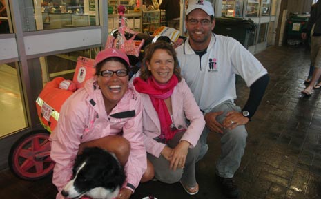 Deborah De Williams and Harald Ulriksen, with Deborah's Border Collie Maggie, are raising funds for breast cancer research. Deborah De Williams and Harald Ulriksen, with Deborah's Border Collie Maggie, are raising funds for breast cancer research.