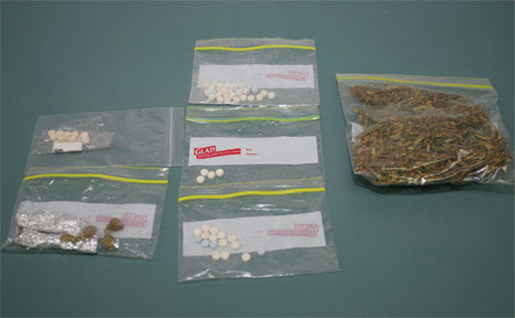 Seized illicit drugs. Seized illicit drugs.