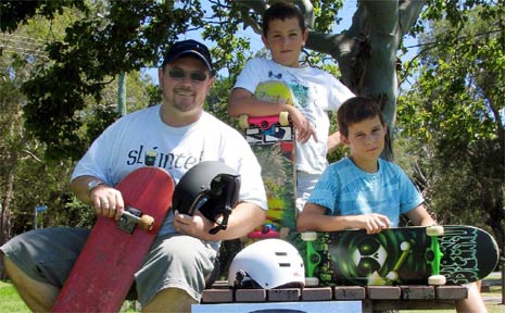 Elated at the thought that soon they’ll have a skate park at Alby Lofts Oval in Brunswick Heads are (from left) Matthew Denehy, Jordan Burton and Joel Murphy-Parker. Elated at the thought that soon they’ll have a skate park at Alby Lofts Oval in Brunswick Heads are (from left) Matthew Denehy, Jordan Burton and Joel Murphy-Parker.
