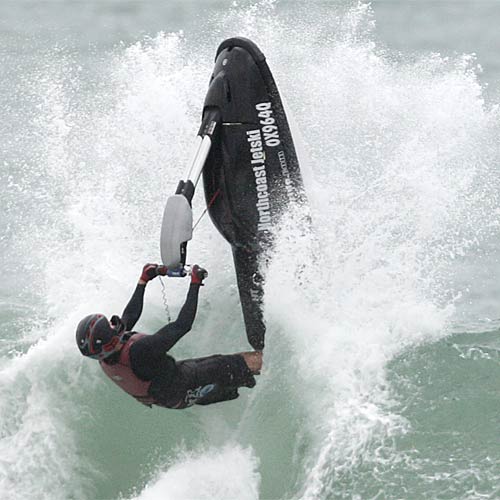Mooloolaba jet skier Aaron Frankland enjoys swells offered by Cyclone Hamish. Photo:Cade Mooney/181375 Mooloolaba jet skier Aaron Frankland enjoys swells offered by Cyclone Hamish. Photo:Cade Mooney/181375