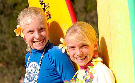 Malia (12) and Keala (10) Fraioli from Colorado are regular visitors to Noosa and joined in the festivities of the Global Surf Industries Noosa Festival of Surfing 2009. Malia (12) and Keala (10) Fraioli from Colorado are regular visitors to Noosa and joined in the festivities of the Global Surf Industries Noosa Festival of Surfing 2009.