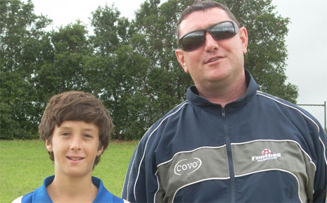 FFNC coaching and development manager,John Sowter pictured with the talented Ben Butler from Suffolk Park, who has made the cut for the national championships in Canberra. FFNC coaching and development manager,John Sowter pictured with the talented Ben Butler from Suffolk Park, who has made the cut for the national championships in Canberra.