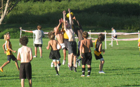 Some of the young Byron Bay Magpies training at Shultz Oval, behind the Bangalow Bowling Club. Some of the young Byron Bay Magpies training at Shultz Oval, behind the Bangalow Bowling Club.