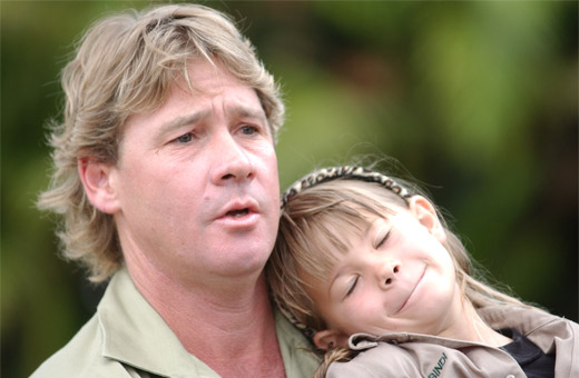 Steve and Bindi Irwin in 2004. Steve and Bindi Irwin in 2004.