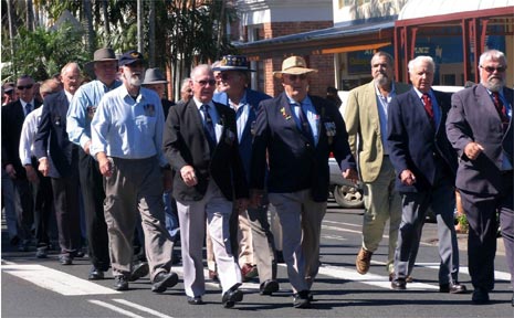 The Mullumbimby parade makes its way down Burringbar Street. The Mullumbimby parade makes its way down Burringbar Street.
