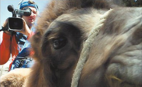 Kamahl Drusene and one of the stars of his documentary 'A Camel Odyssey'. Kamahl Drusene and one of the stars of his documentary 'A Camel Odyssey'.