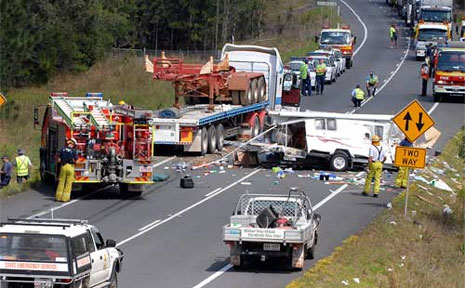 The scene of another crash on a 'horror' stretch of the Bruce Highway between Cooroy and Curra. The scene of another crash on a 'horror' stretch of the Bruce Highway between Cooroy and Curra.