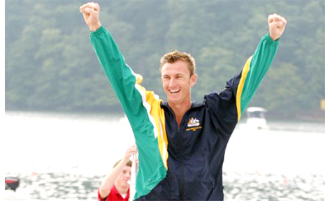 Nathan Baggaley paddling for Australia. Nathan Baggaley paddling for Australia.