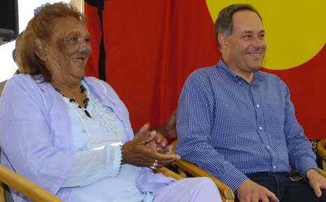 Bundjalung Arakwal elder Linda Vidler is pictured with former Premier of New South Wales Morris Iemma at the Cape Byron Lighthouse in February 2007 for an Indigenous Land Use Agreement celebration. Bundjalung Arakwal elder Linda Vidler is pictured with former Premier of New South Wales Morris Iemma at the Cape Byron Lighthouse in February 2007 for an Indigenous Land Use Agreement celebration.