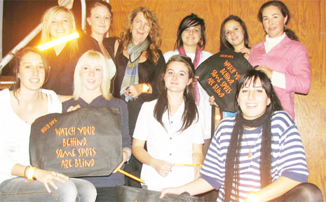 The Hitch Safe project was launched at Mullumbimby High School last week, with give-aways of Watch your Behind bags, reflective wristbands and brochures. The Hitch Safe project was launched at Mullumbimby High School last week, with give-aways of Watch your Behind bags, reflective wristbands and brochures.