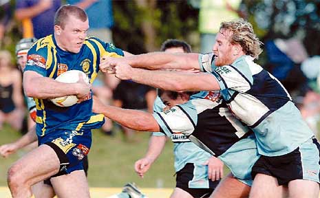 Marist Brothers' Dylan Coleman in action against Ballina. Marist Brothers' Dylan Coleman in action against Ballina.