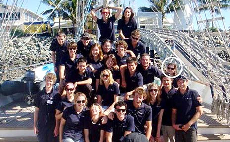 Leesa (circled) joins the crew on board the Young Endeavour. Leesa (circled) joins the crew on board the Young Endeavour.
