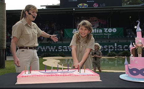 Bindi Irwin celebrates her 11th birthday in fine style with hundreds of fans in the Crocoseum. Bindi Irwin celebrates her 11th birthday in fine style with hundreds of fans in the Crocoseum.