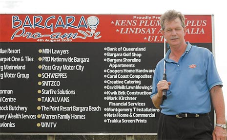 Bargara Golf Club professional Phil Curd realises the importance that sponsors have in enabling good competitions and facilities. Bargara Golf Club professional Phil Curd realises the importance that sponsors have in enabling good competitions and facilities.