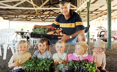 EARLY WIN: Gotta get'em kids eating their veggies from an early age, and they love them best if they enjoy their trips to the markets. EARLY WIN: Gotta get'em kids eating their veggies from an early age, and they love them best if they enjoy their trips to the markets.