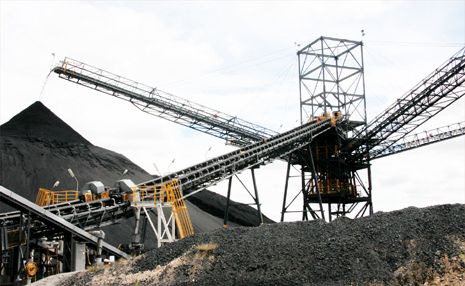 The coal stockpile at the Isaac Plains Mine, near Moranbah. The coal stockpile at the Isaac Plains Mine, near Moranbah.