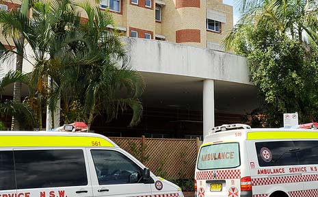 WAITING TIME: Ambulance vehicles queued up outside the emergency department at Lismore Base Hospital. WAITING TIME: Ambulance vehicles queued up outside the emergency department at Lismore Base Hospital.