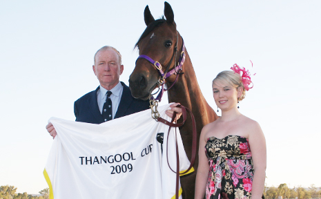 Thangool Race Club president Pat Brennan and Nadine Duncan geared up for this Saturday's Thangool Cup. Thangool Race Club president Pat Brennan and Nadine Duncan geared up for this Saturday's Thangool Cup.