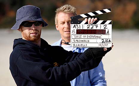Star Richard Roxborough gets another cue during the filming of East of Everything. The show also employed scores of North Coast residents in the cast and crew. Star Richard Roxborough gets another cue during the filming of East of Everything. The show also employed scores of North Coast residents in the cast and crew.
