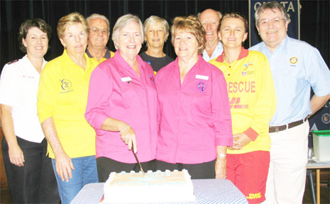 Volunteers cut a cake at the inaugural Volunteers Expo at Mullumbimby last weekend. Volunteers cut a cake at the inaugural Volunteers Expo at Mullumbimby last weekend.