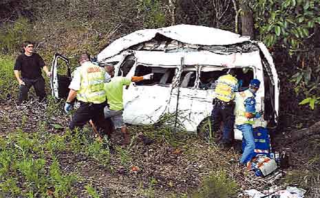 The accident scene near Cunningham's Bridge, on December 19, 2007. The accident scene near Cunningham's Bridge, on December 19, 2007.