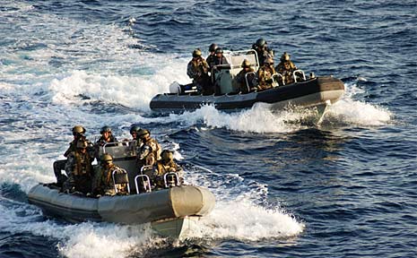 HMAS Toowoomba Boarding Party conducts a thorough and effective search. The search of the suspect vessel revealed a cache of weapons including a Rocket Propelled Grenade Launcher (RPG), six AK47 Assault Rifles, a G3 Assault Rifle and a large quantity of ammunition. HMAS Toowoomba Boarding Party conducts a thorough and effective search. The search of the suspect vessel revealed a cache of weapons including a Rocket Propelled Grenade Launcher (RPG), six AK47 Assault Rifles, a G3 Assault Rifle and a large quantity of ammunition.