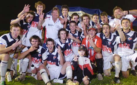 Richmond Rovers players celebrate their victory. Richmond Rovers players celebrate their victory.