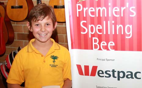 Bangalow Public School’s spelling champion Michael Krippner. Bangalow Public School’s spelling champion Michael Krippner.