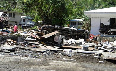 A photo contributed to the New Zealand Herald showing the devastation in Somoa. A photo contributed to the New Zealand Herald showing the devastation in Somoa.