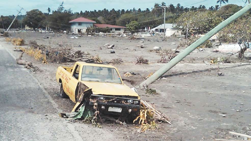 Former Rockhampton woman Maria Leota took this devastating photo yesterday in Samoa. Former Rockhampton woman Maria Leota took this devastating photo yesterday in Samoa.