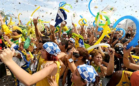 Rio celebrates winning the 2016 Olympic bid. Rio celebrates winning the 2016 Olympic bid.