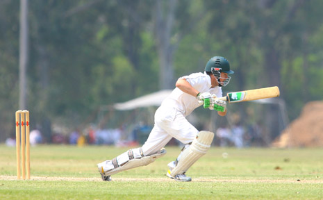 QUICK SINGLE: Lucas Hall takes off for a run during his innings for Central Queensland against Tropical Far North at Rockhampton Cricket Ground yesterday. QUICK SINGLE: Lucas Hall takes off for a run during his innings for Central Queensland against Tropical Far North at Rockhampton Cricket Ground yesterday.
