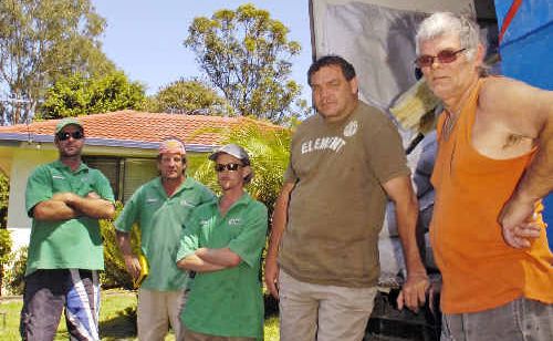 Lismore Heights homeowner Andrew McCall (right) is pictured with Crest Insulation crew, from left, Nathan Copland, Rob Lucas and Murdoch Kerr-Wearne, and Craig Salvatore. Lismore Heights homeowner Andrew McCall (right) is pictured with Crest Insulation crew, from left, Nathan Copland, Rob Lucas and Murdoch Kerr-Wearne, and Craig Salvatore.