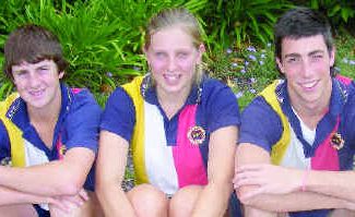 (From left) Warwick High students Ty Gardner, Stephanie O’Brien and Samuel Olsen showed good form at the Queensland Secondary School Track and Field Championships at QE11. (From left) Warwick High students Ty Gardner, Stephanie O’Brien and Samuel Olsen showed good form at the Queensland Secondary School Track and Field Championships at QE11.