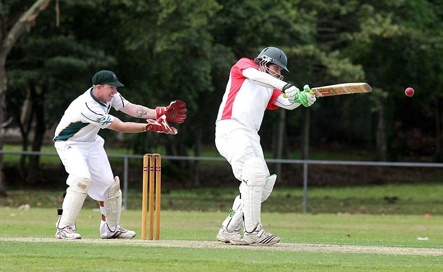 Murwillumbah opener Blake Reynolds hits out on the second day of play against Cudgen at Rabjones Oval. Murwillumbah opener Blake Reynolds hits out on the second day of play against Cudgen at Rabjones Oval.
