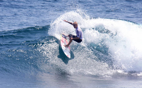 Garrett Parkes on his way to winning the Billabong Cloud 9 Invitational in the Philippines last week. Garrett Parkes on his way to winning the Billabong Cloud 9 Invitational in the Philippines last week.