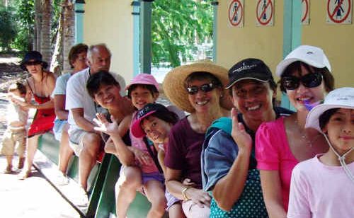 Tropical Fruit World tourists go for a ride. Tropical Fruit World tourists go for a ride.