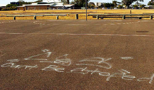 Graffiti splashed across the Hervey Bay PCYC has been removed. Graffiti splashed across the Hervey Bay PCYC has been removed.