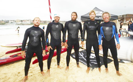Transparentsea campaigners on Bondi Beach last Thursday.Hilton Dawe (left), Will Conner, Dave Rastovich, Chris Del Moro and Howie Cooke. PHOTO: Skennar/Transparentsea Transparentsea campaigners on Bondi Beach last Thursday.Hilton Dawe (left), Will Conner, Dave Rastovich, Chris Del Moro and Howie Cooke. PHOTO: Skennar/Transparentsea