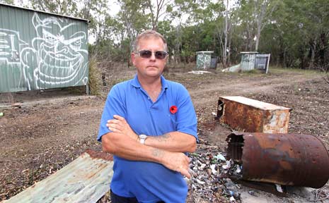 BEAUTY TRASHED: Roy Lucas is concerned that illegal dumping and vandalism such as in this photo has ruined a swimming hole in Nankin. BEAUTY TRASHED: Roy Lucas is concerned that illegal dumping and vandalism such as in this photo has ruined a swimming hole in Nankin.