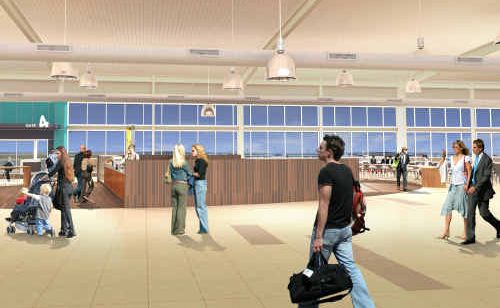 AN artist’s impression of how the Gold Coast Airport departure lounge will look once renovations are complete next year. AN artist’s impression of how the Gold Coast Airport departure lounge will look once renovations are complete next year.