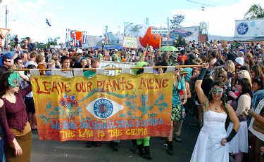 A scene from this year’s Nimbin Mardi Grass drug reform rally. A scene from this year’s Nimbin Mardi Grass drug reform rally.